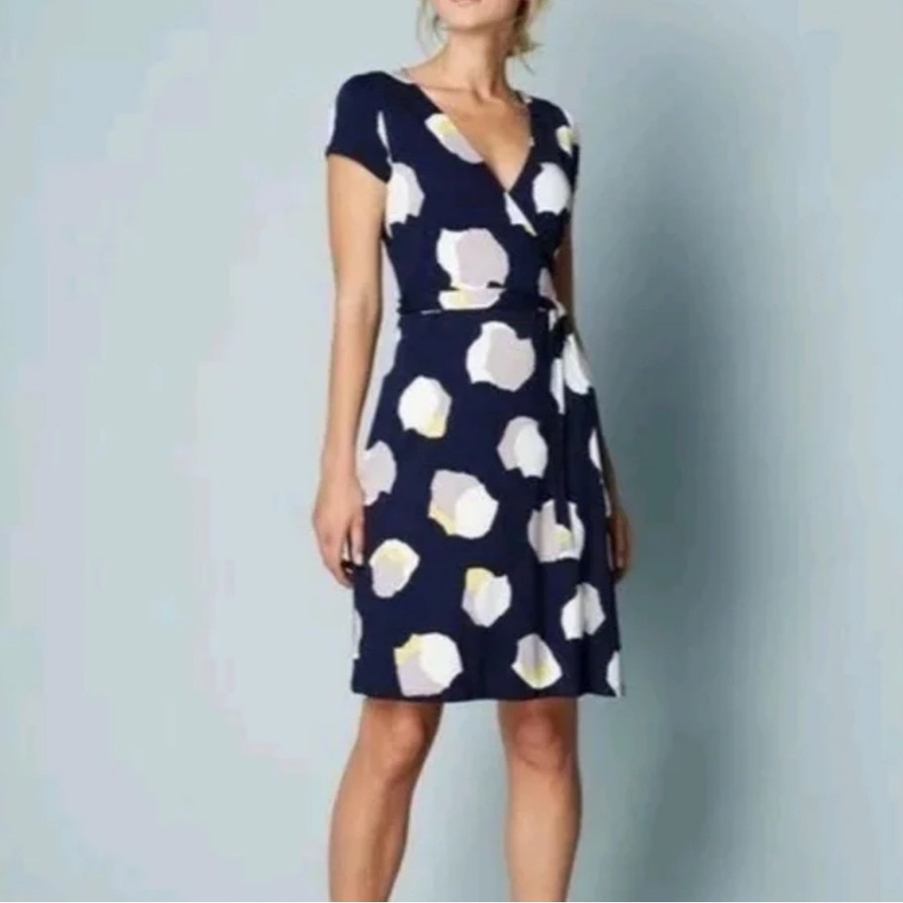 Boden Navy Floral Wrap Dress